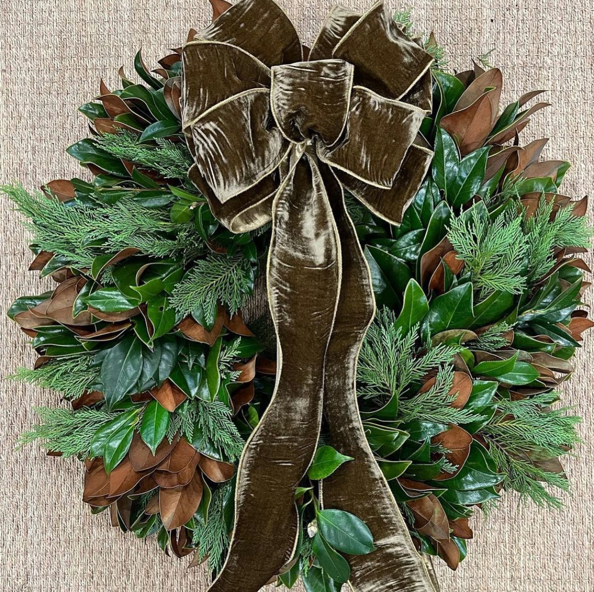 Locally-Made Decorated Magnolia Wreath